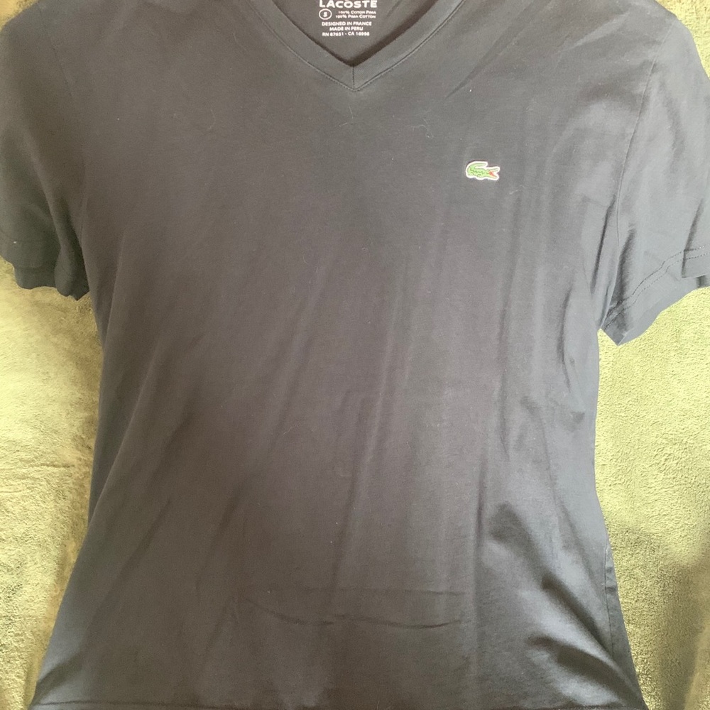 Black Lacoste V-Cut T-Shirt